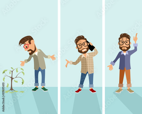 Three hipster in situation