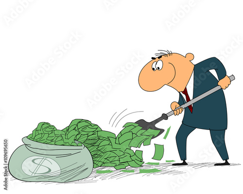 Businessman with a shovel