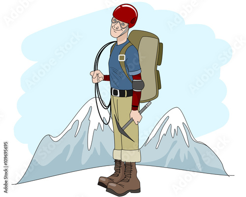 Young climber with rope
