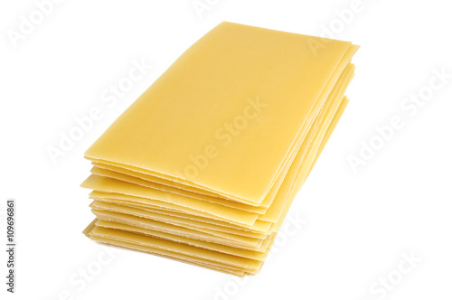 Lasagna pasta isolated on white background