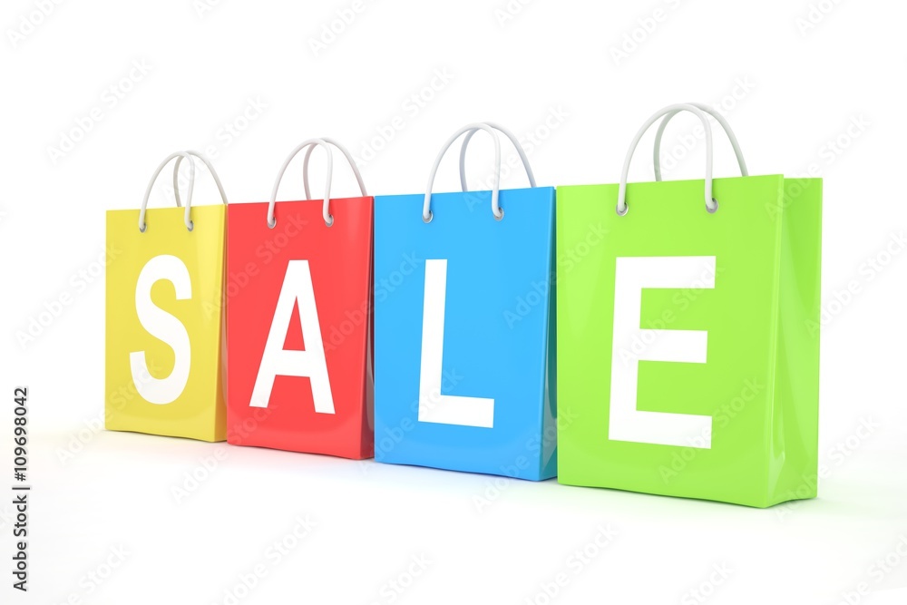 sale written on shopping bag. 3d rendering. sale written on shopping bag. 3d rendering.