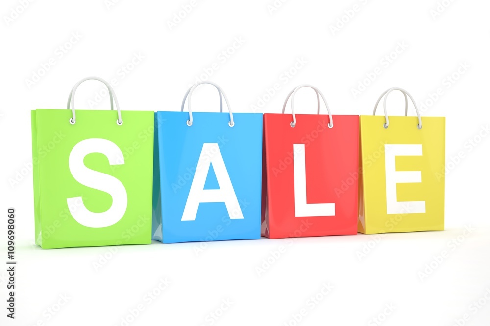 sale written on shopping bag. 3d rendering. sale written on shopping bag. 3d rendering.