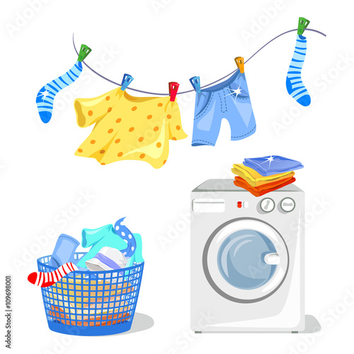 washing clothes, washing machine
