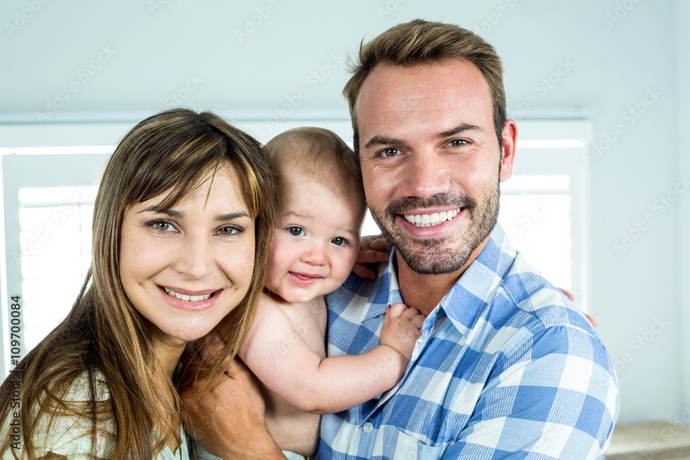 Portrait of happy parents with son Portrait of happy parents with son