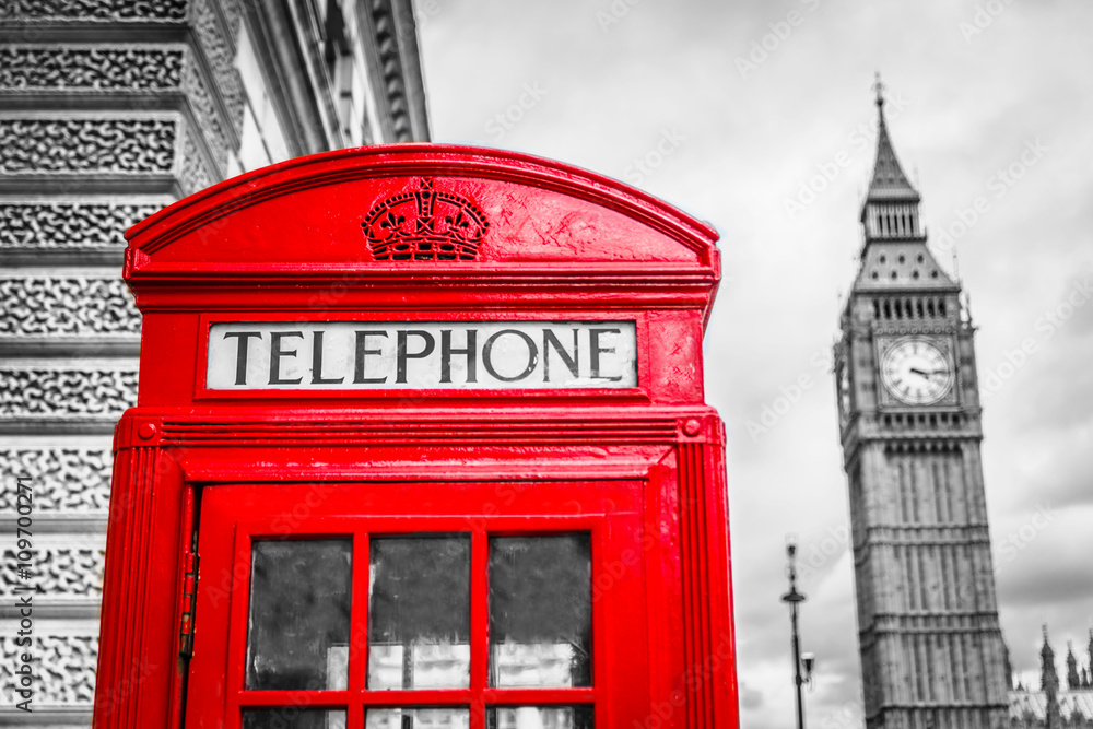 Fototapeta Telefonzelle London Big Ben