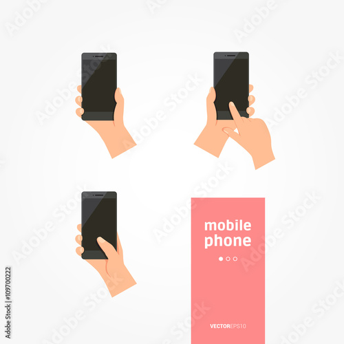 Hands Holding Mobile Phone Vector