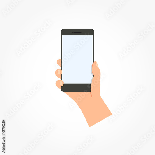 Hand Holding Mobile Phone Vector