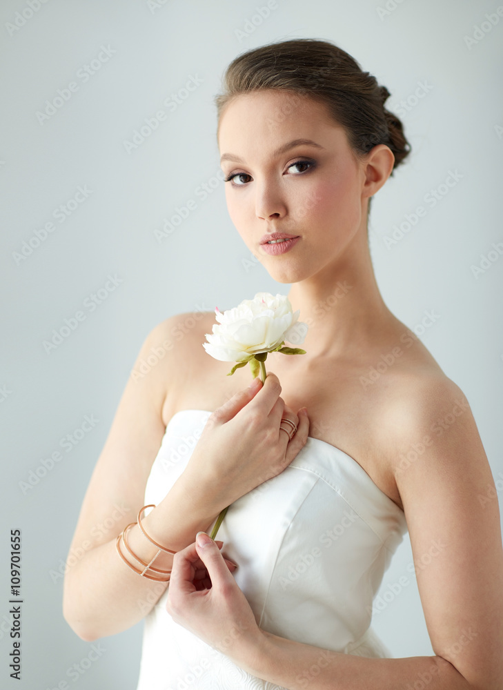 beautiful asian woman with flower and jewelry beautiful asian woman with flower and jewelry