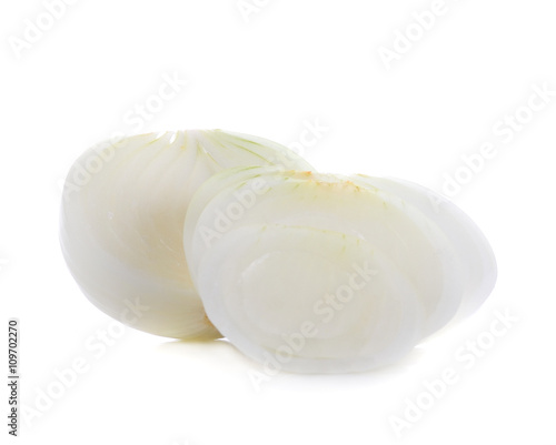 onion  slices on white background