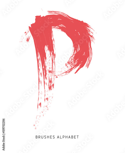 Alfabeto spennellato lettera P