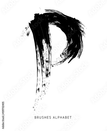 Alfabeto spennellato lettera P