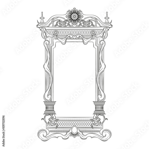 Vintage baroque style mirror frame