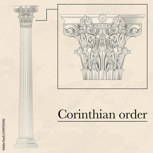 Classical hellenic architectural corinthian style order
