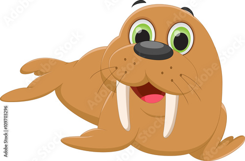 cute walrus cartoon