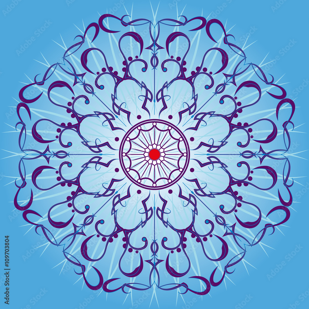 Blue mandala ornament Blue mandala ornament