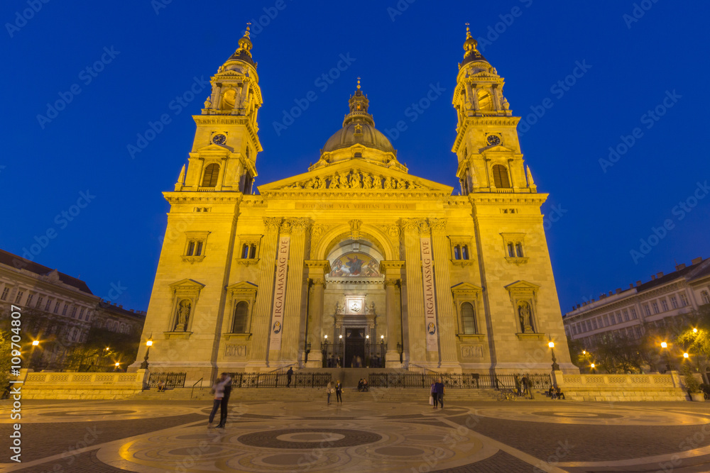 St. Stephen's Basilica at Twilight time
