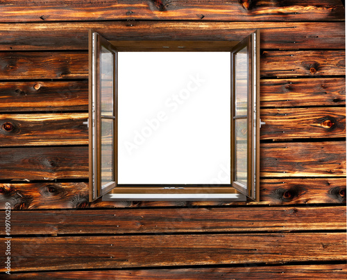 Fenster in Holzwand