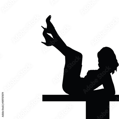 girl body on table illustration