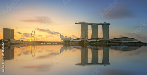 Canvas Print Singapore Skyline and view of Marina Bay