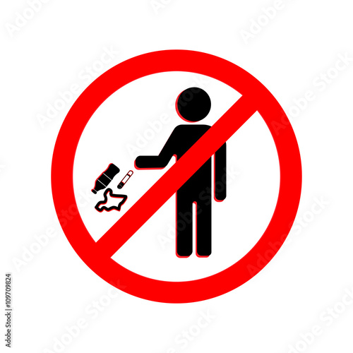 Keep clean icon. Do not litter sign
