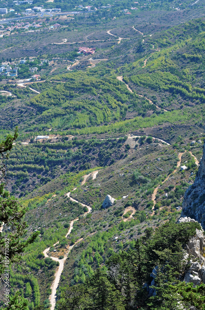 Ridge mountains on Kyrenia Mountains