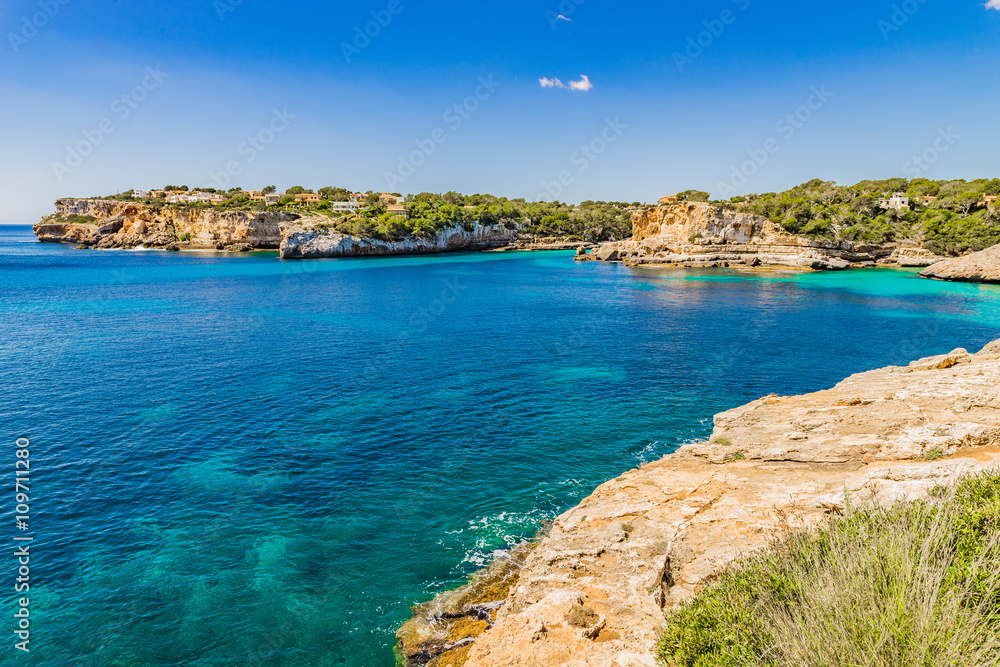 Panorama Seaside Majorca Coastline Santanyi