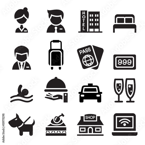 Hotel icon set
