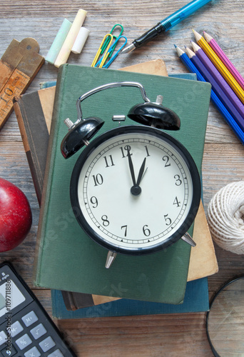 Clock with school education...
