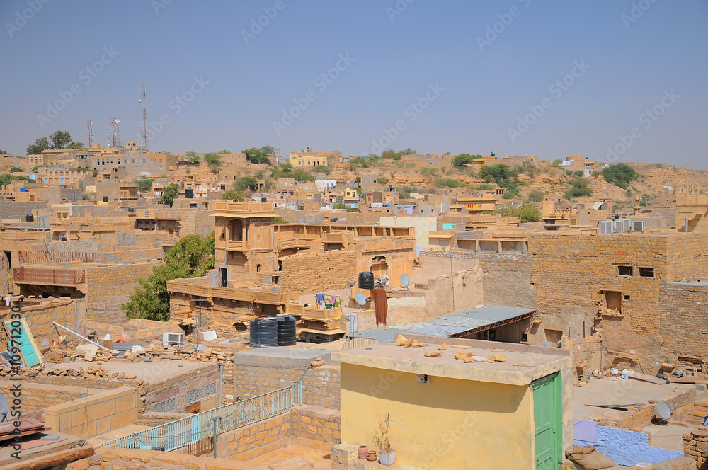 View of Jaisalmer fort and the city, Rajasthan, India