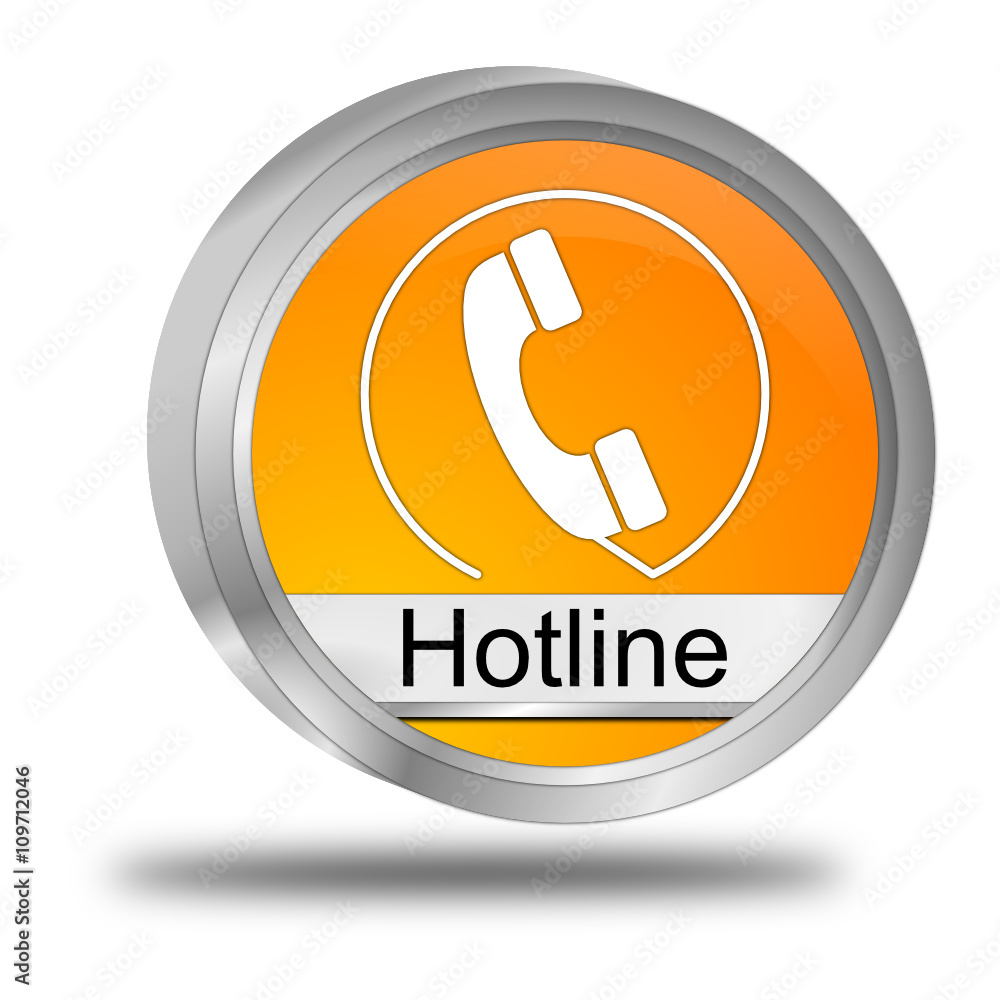 Hotline Button - 3D illustration Hotline Button - 3D illustration