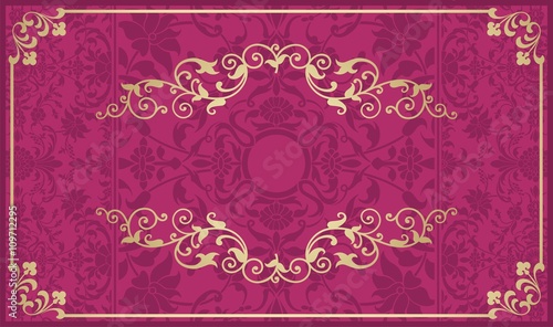 wedding card design, paisley floral pattern , Rajasthan, royal India