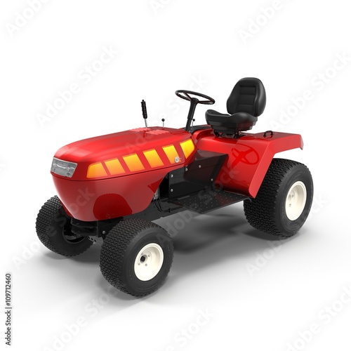 New small red tractor isolated over white