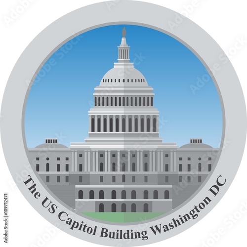 The United Statues capitol building, Washington DC, USA.Vector illustration.