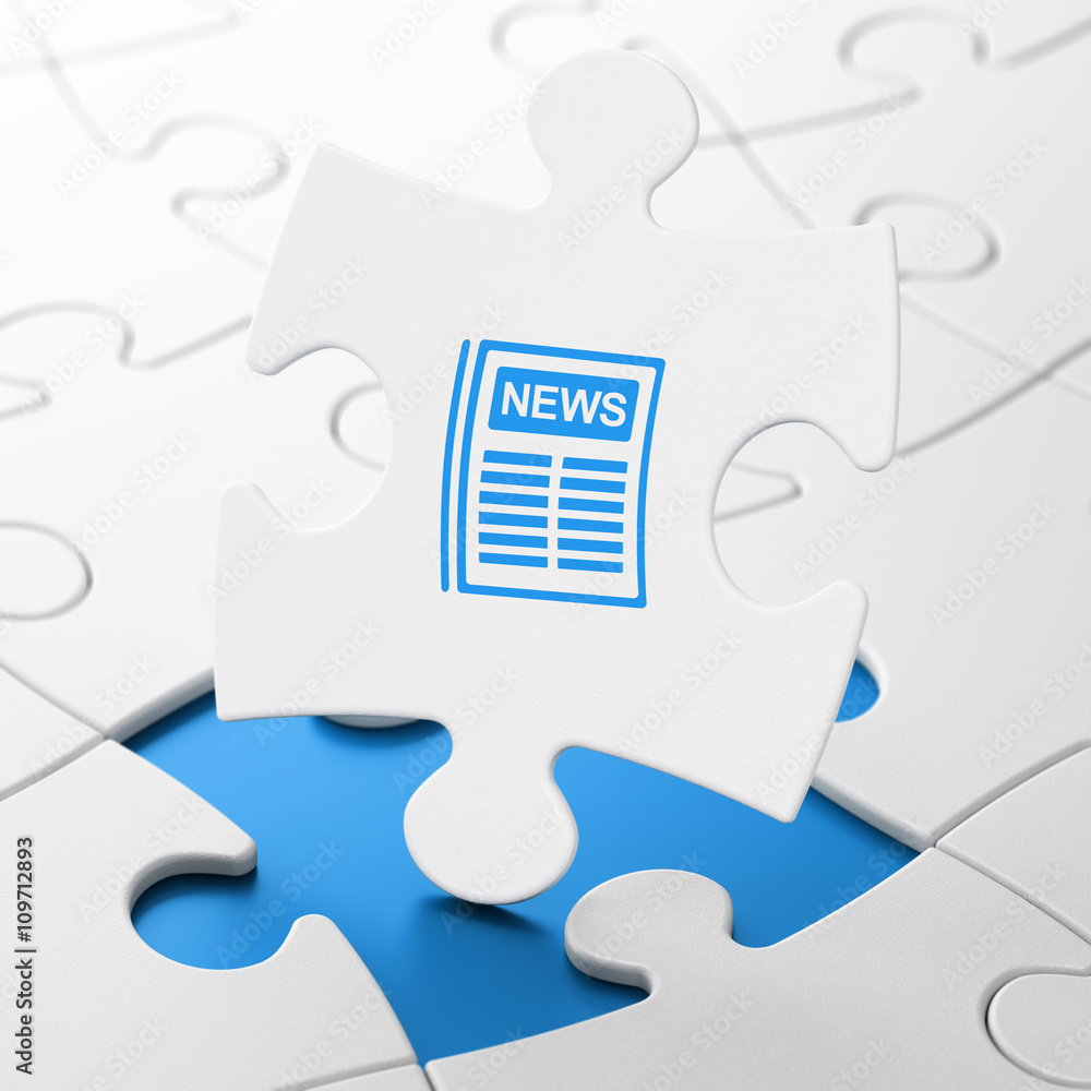 News concept: Newspaper on puzzle background News concept: Newspaper on puzzle background