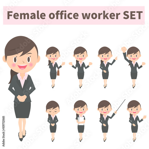 女性会社員　全身　セット