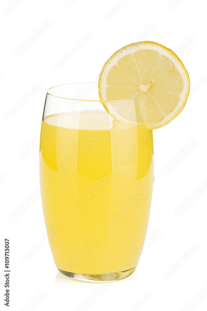 Lemon juice glass with lemon slice Lemon juice glass with lemon slice