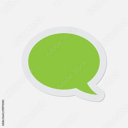 simple green icon - speech bubble