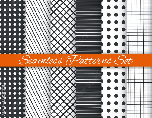 Geometric seamless patterns set
