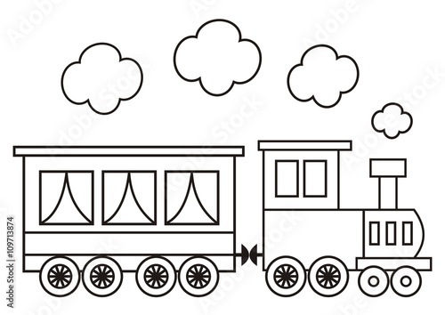 locomotive, coloring book