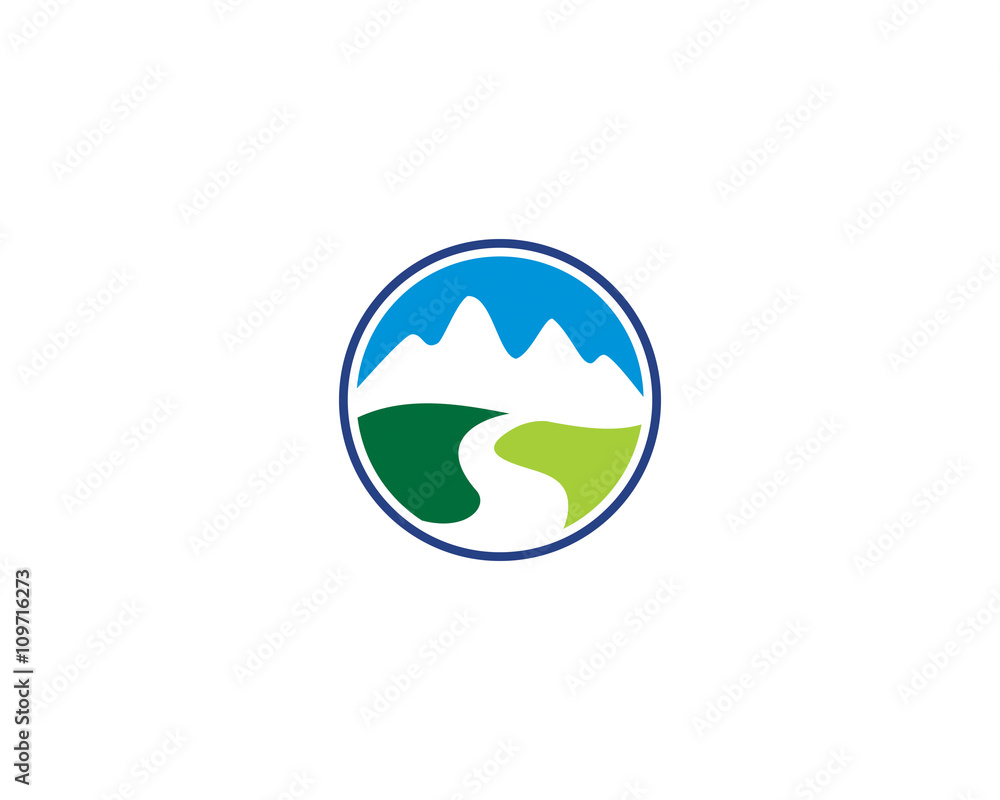 Circle Mountain Logo Icon 1 Stock Vector | Adobe Stock