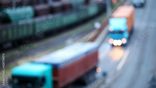 commercial truck travel loaded from the port