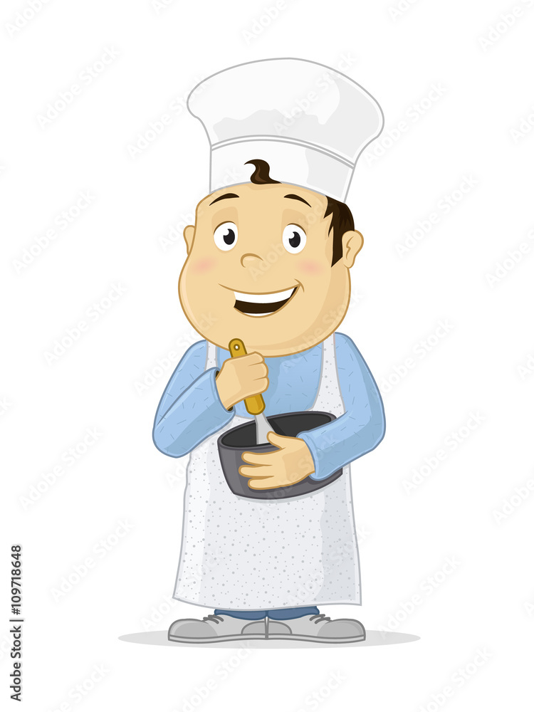 Little boy preparing meal vector cartoon illustration. Little boy preparing meal vector cartoon illustration.