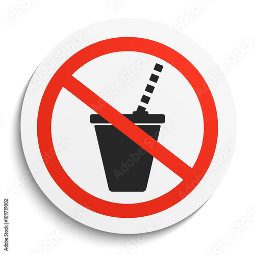No Fast Food Sign on White Round Plate