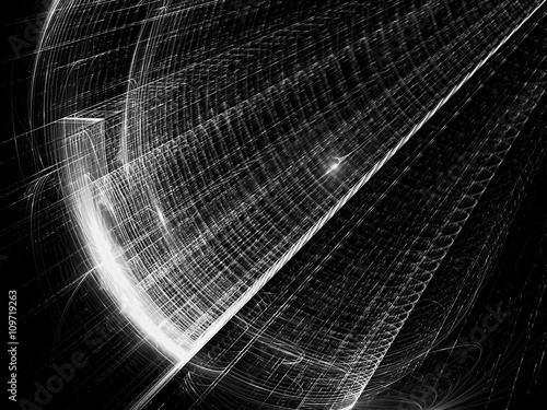 Abstract tech background tunnel digitally generated image
