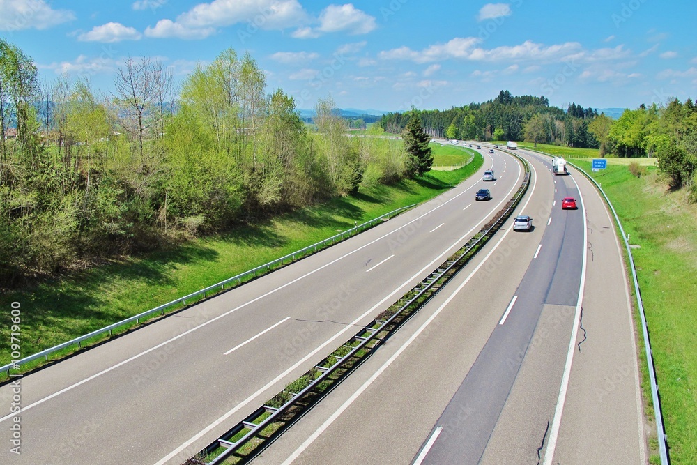 Fototapeta premium Autobahn bei Gossau, Ostschweiz