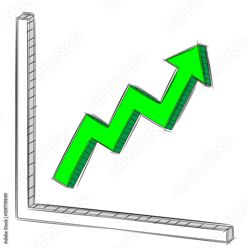 Vector Illustration Doodle of Uptrend  Chart and Graph 