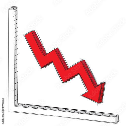 Vector Illustration Doodle of Downtrend  Chart and Graph 