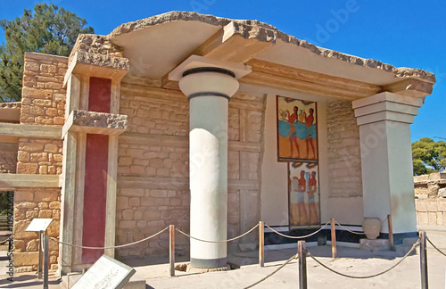 South Propylaeon at the Knossos palace on the Crete island in Greece photo