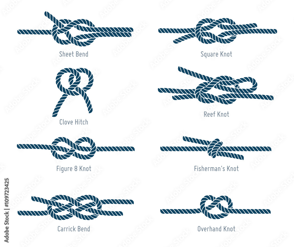 Fototapeta premium Nautical rope knots