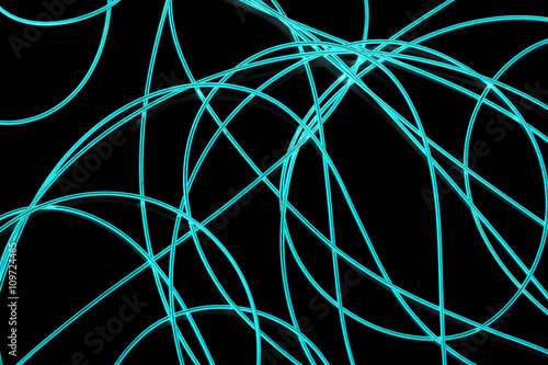 blue cable on a black background. The inversion